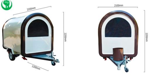 Εξωτερικό εργοστάσιο μπέργκερ τροφοδοσίας κινητό ρυμουλκούμενο γρήγορου φαγητού με κουζίνα από ανοξείδωτο χάλυβα